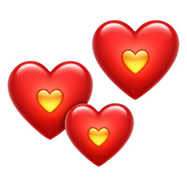 Red hearts glimmering lights  sticker