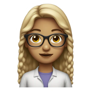 a girl wearing a spectical  sticker