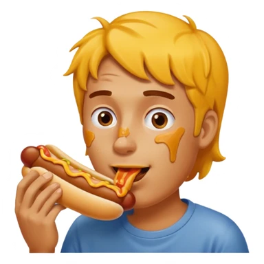 Guy eating hotdog sticker