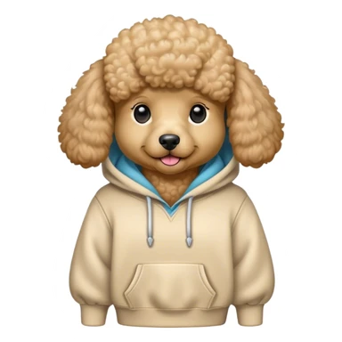 Poodle wearing hoodie sticker