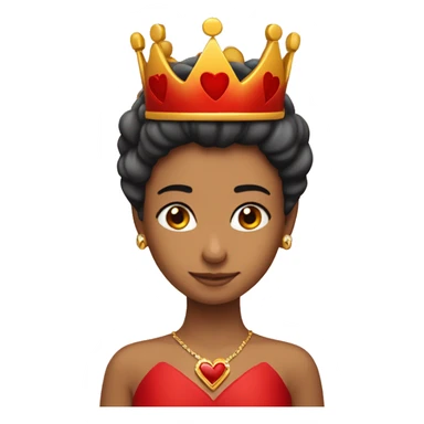 Corazón rojo con una corona de reina  sticker