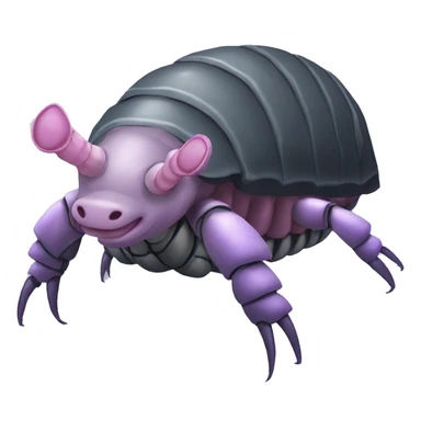 Lavender gray Pig armadillo centipede isopod lobster shrimp pig armadillo insect darth Vader face sticker