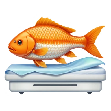 Carp fish on a hospital bed sticker