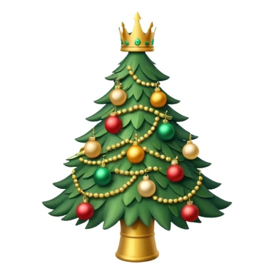 Christmas tree with a crown sticker
