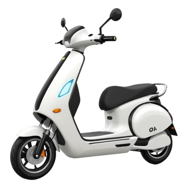 Make a emoji of a electric scooter white and black colour named ola sticker