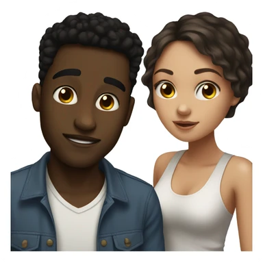 Black bf and white brunette gf sticker