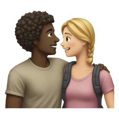Girl in love with black guy sticker