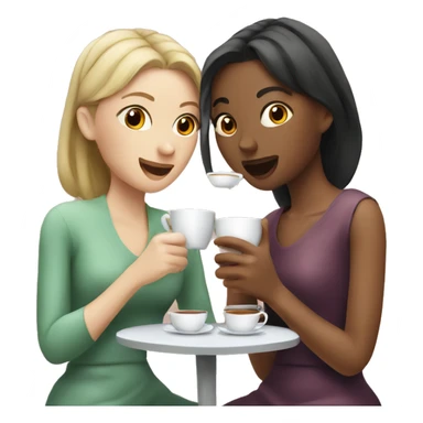 Three  girls drinking tea gossip  sticker