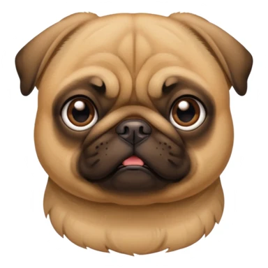 Make a brownish golden pug sticker