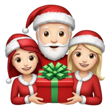 Family Christmas  3 woman’s 2 mans white people  sticker