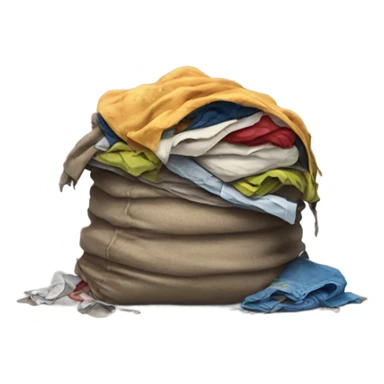 pile of ripped rotten clothes sticker