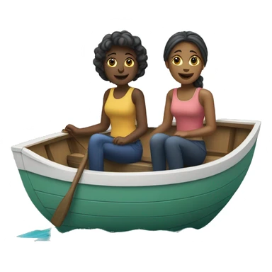 Two women sitting in a boat sticker