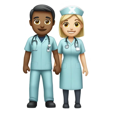2 nurse male and 2 woman nurse next to eachother sticker