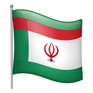 square iranian flag green white and red basic sticker