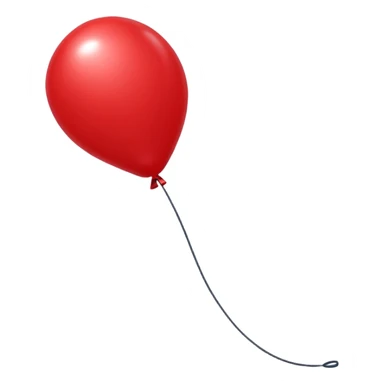 red baloon attached to red long skinny baloon  sticker