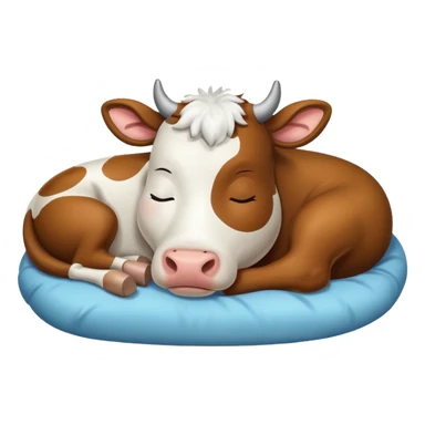 Cow sleeping with Zzz sticker