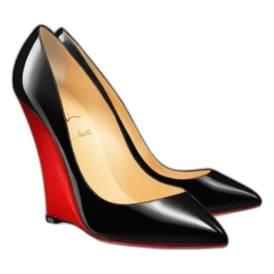 One WEDGE heel LOUBOUTIN black PATENT sticker