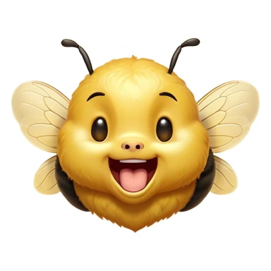 Cinematic Adorable Yawning Bee Portrait Emoji, Head tilted slightly with a dramatic, wide-open yawn, showcasing a tiny, fuzzy body with gently drooping wings and sleepy, half-closed eyes, Simplified yet irresistibly cute features, highly detailed, glowing with a soft, cozy golden glow, high shine, relaxed yet expressive, stylized with a dash of whimsical honey charm, soft glowing outline, capturing the essence of a drowsy bee that appears ready to stretch out for a nap! sticker