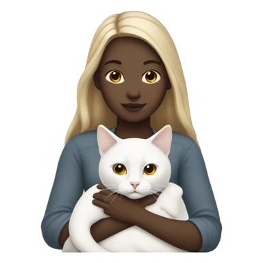 white girl holding a white cat sticker