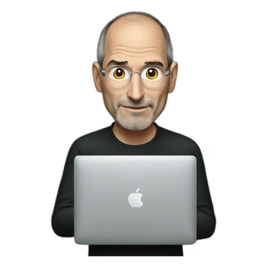Steve Jobs with a MacBook Pro  sticker