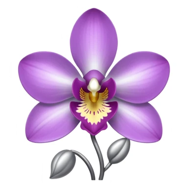 chrome gray silver orchid sticker