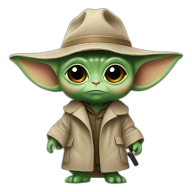 baby yoda as detective sticker