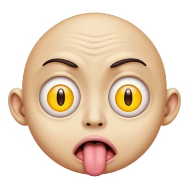 ugly pleading with eyes yellow emoticon🥺👀 emoji with tongue out sticker