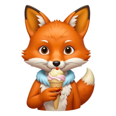 dondurma yiyen tilki sticker