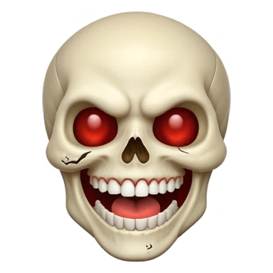 A skull laughing like a demon sticker