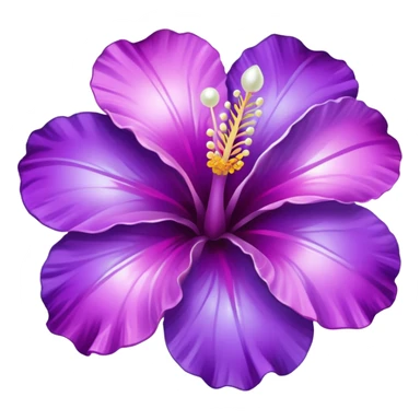 Gradient purple hibiscus with pearl sticker