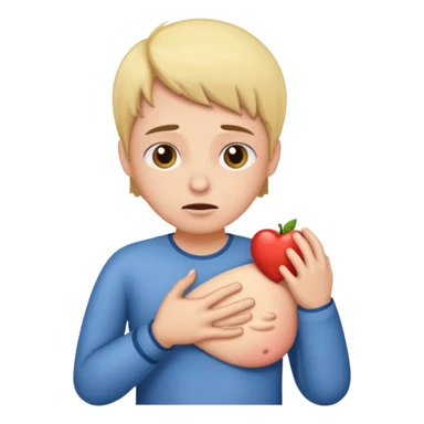 A person with stomach ache sticker