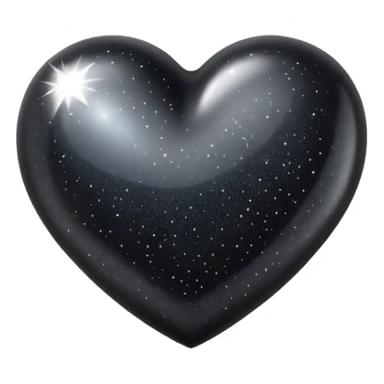 black heart with sparkles sticker