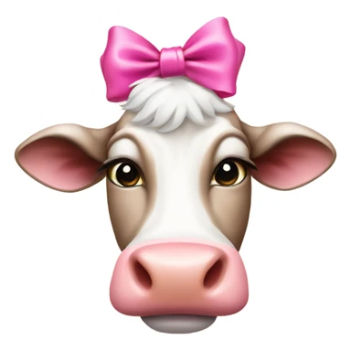 Cow wearing pink bow on head sticker