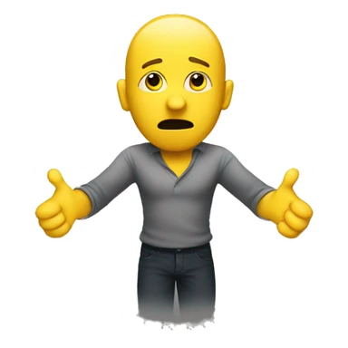 yellow man doing a shoulder shrug to show that he doesn't know something sticker
