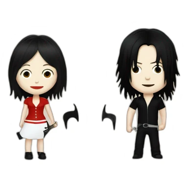 The rock band the white stripes with meg white and Jack white sticker