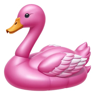 pink swan inflatable sticker