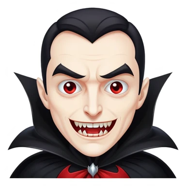 Dracula vampire with cape and fangs sticker