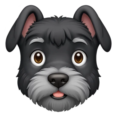 Black schnauzer with cropped ears and cropped tail sticker