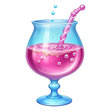pink colored drink in a medieval magic potion glass sticker