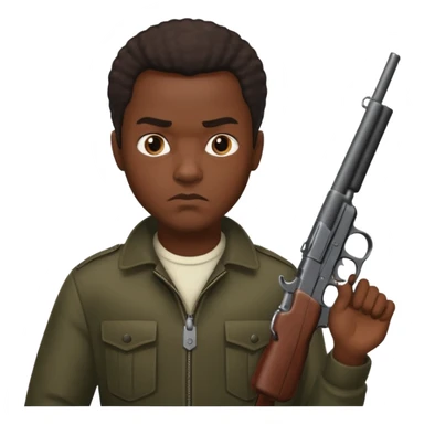 African American gangster terrorist with a gun sticker