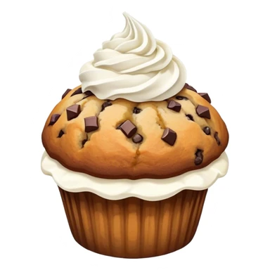 banana chocolate chip muffin with whip cream sticker