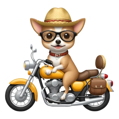 chihuahua montado en una moto sticker