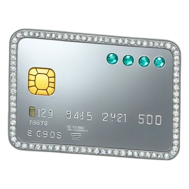 Silver credit card with gems sticker