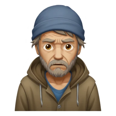 homeless guy mugging someone sticker