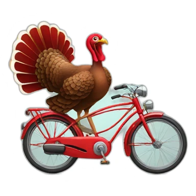 turkey-Riding-a-brght-red-bike sticker