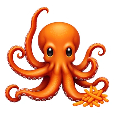 An octopus eating hot Cheetos sticker