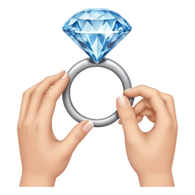 a hand holding a diamond engagement ring  sticker