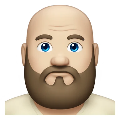 a fat white man with blue eyes and a brown goatee and bald sticker