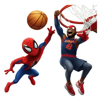lebron james dunking on spider man sticker