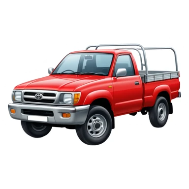 Red 1999 hilux with a full steel tray sticker